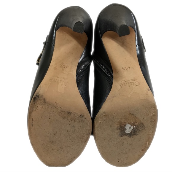 Chloe Booties with interwoven Leather Chain Accent - Picture 8 of 8